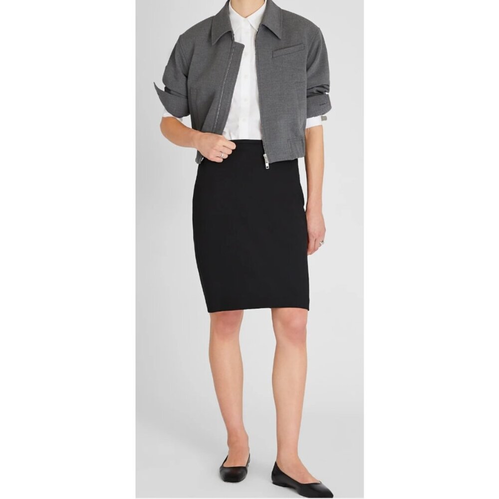 Club Monaco Solid Black Tailored Pencil Skirt